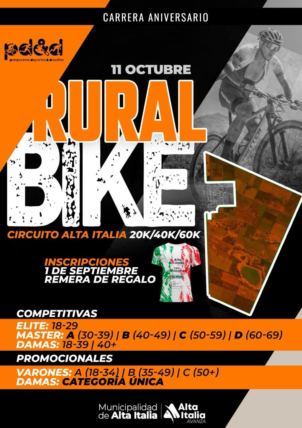 Alta Italia tendrá su primera carrera de Rural Bike con circuitos de hasta 60 kilómetros